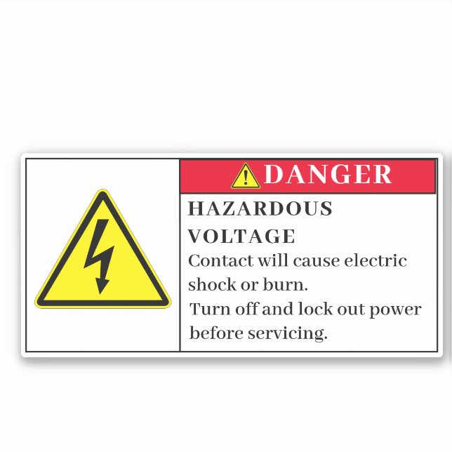 Étiquette de tension dangereuse Danger Er23 (Devant)