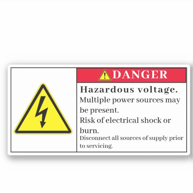 Étiquette de tension dangereux en danger Er21 (Devant)