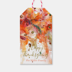 Étiquette de Thanksgiving aquarelle Design abstrai