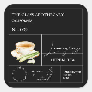 Étiquette de thé aux herbes de citronnelle Apothic