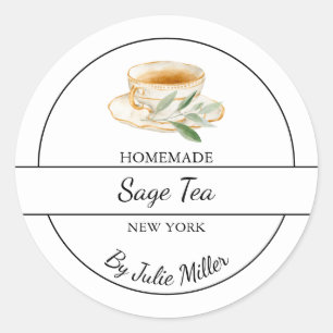 Étiquette de thé de sauge maison simple
