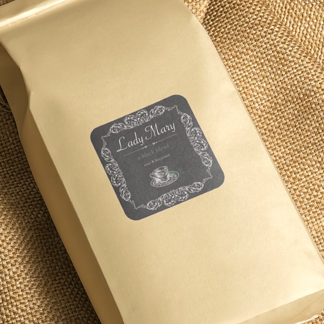 étiquette de thé noir personnalisé vintage (Créateur téléchargé)