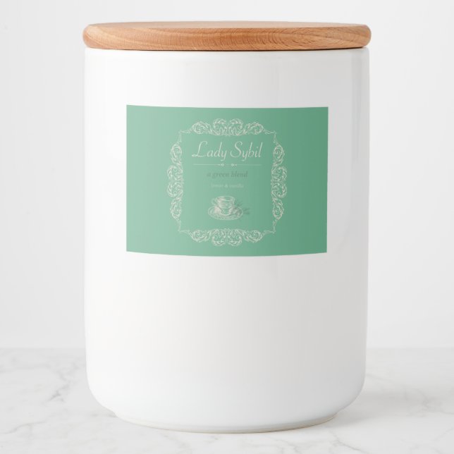 étiquette de thé vert personnalisé vintage (Devant)