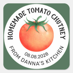Étiquette de tomate fait maison avec tomate rouge