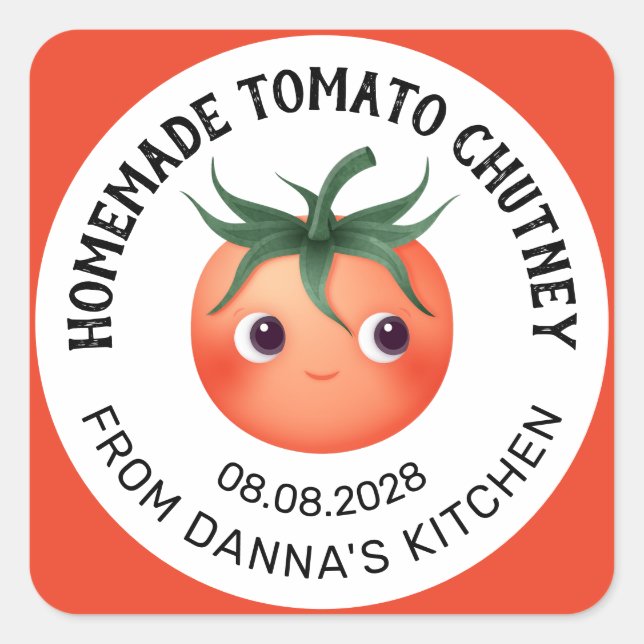 Étiquette de tomate maison avec tomate bébé (Devant)