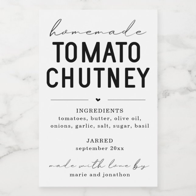 Étiquette de tomates fait maison personnalisé (Étiquettes simples)