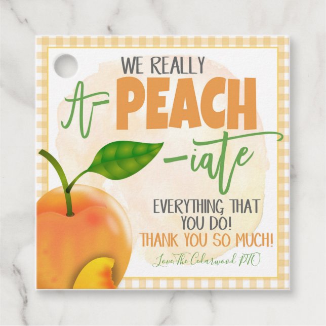 Étiquette de traitement de la pêche aux fruits (Devant)