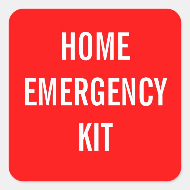 Étiquette de trousse d'urgence Red Home (Devant)