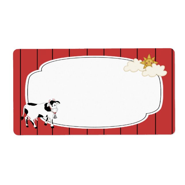 Étiquette de vache noir et blanc (Devant)