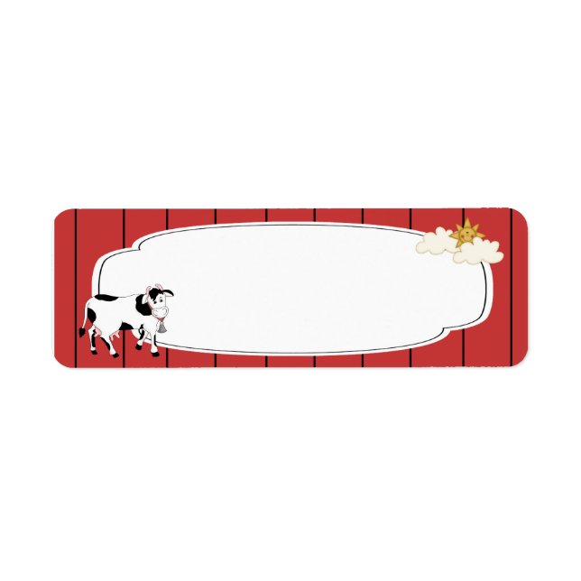 Étiquette de vache noir et blanc (Devant)