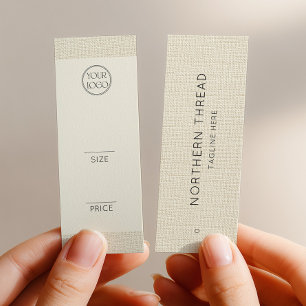 Étiquette de vêtement en beige texturé moderne