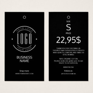 Étiquette de vêtement noir et blanc de logo modern