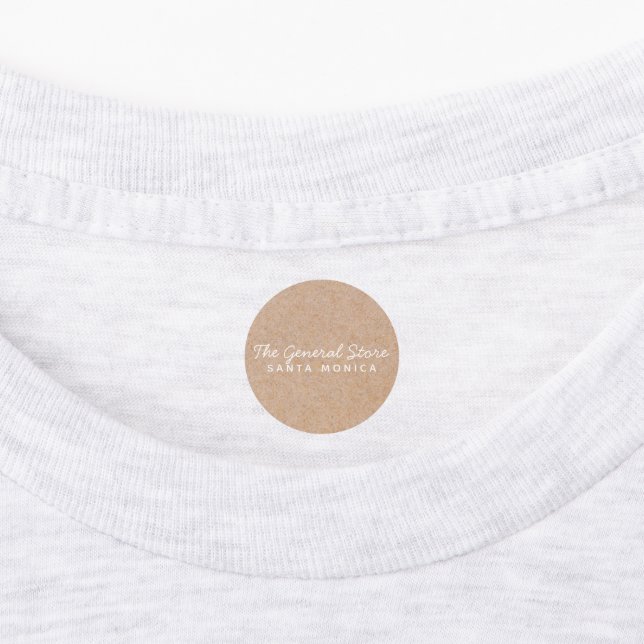 Étiquette de vêtements circulaires Kraft simples e (Apposé)