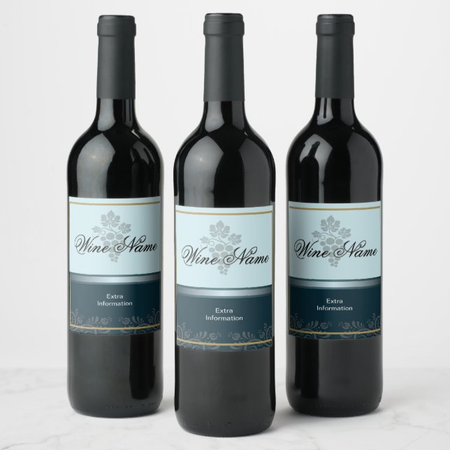 Étiquette De Vin Blueberry Aux Raisins (Bouteilles)