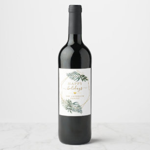 Étiquette de vin botanique de Noël spécifique au c