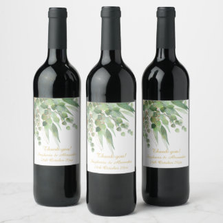 Étiquette de vin botanique Eucalyptus d'or blanc
