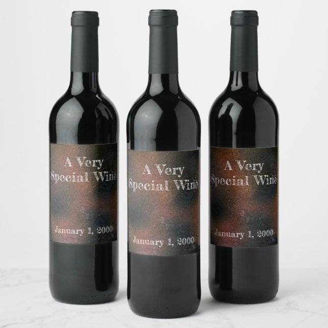 Étiquette de vin Brown d'aquarelle noir (Bouteilles)