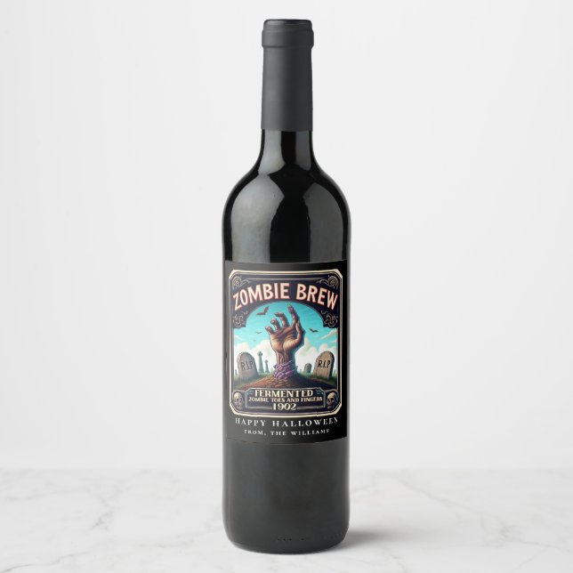 Étiquette de vin Cimetière de la Main de Zombie à  (Devant)