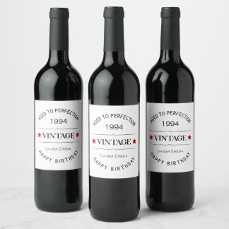 Étiquette de vin d'anniversaire modifiable