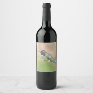 Étiquette de vin de colibri