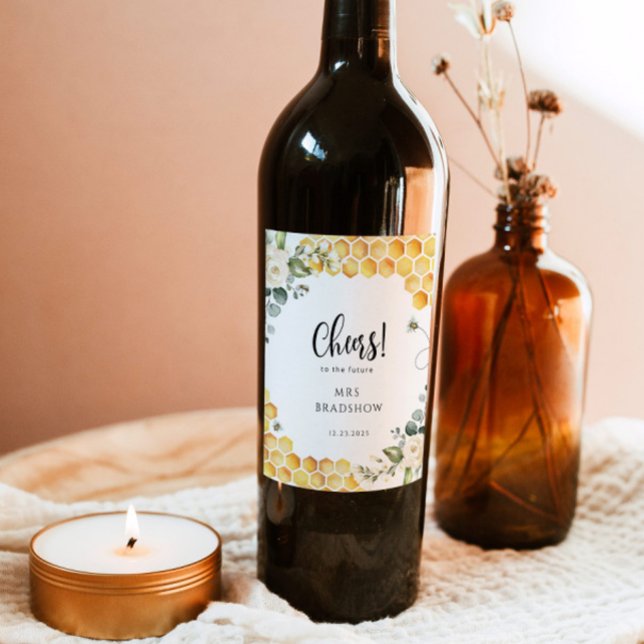 Étiquette de vin de douche de la mariée (Créateur téléchargé)