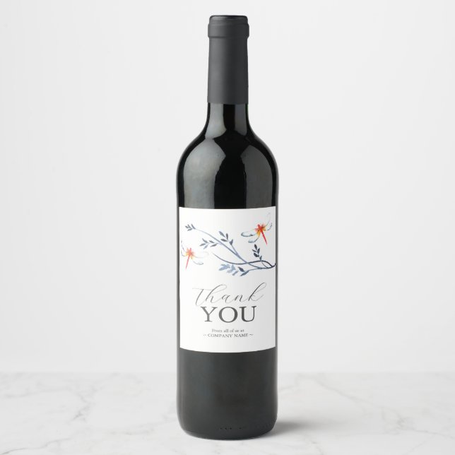 Étiquette de vin de Dragonfly rouge Merci (Devant)