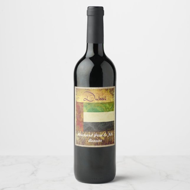 Étiquette de vin de Dubaï (Devant)