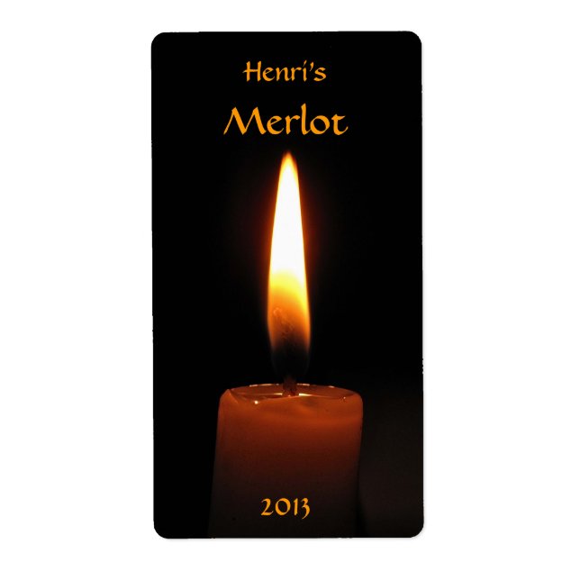 Étiquette de vin de flamme à bougie (Devant)