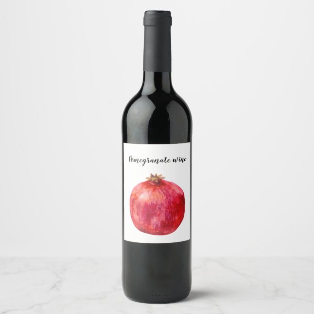 Étiquette de vin de grenade. (Devant)
