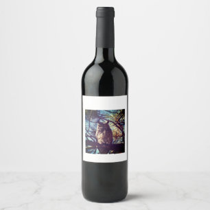 Étiquette de vin de hibou