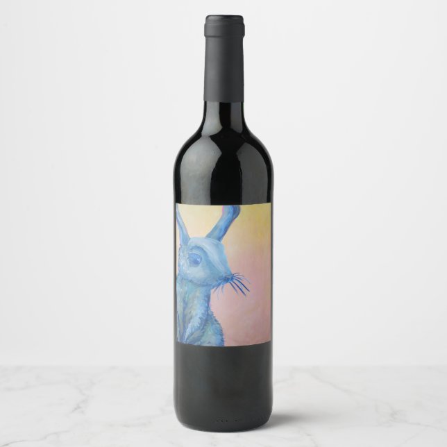 étiquette de vin de lapin bleu (Devant)