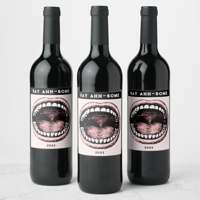 Étiquette de vin de l'école dentaire (Bouteilles)