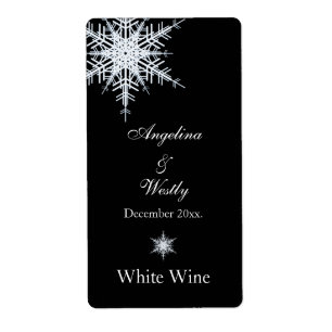Étiquette de vin de mariage d'hiver