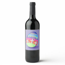 Étiquette de vin de Pâques amusant