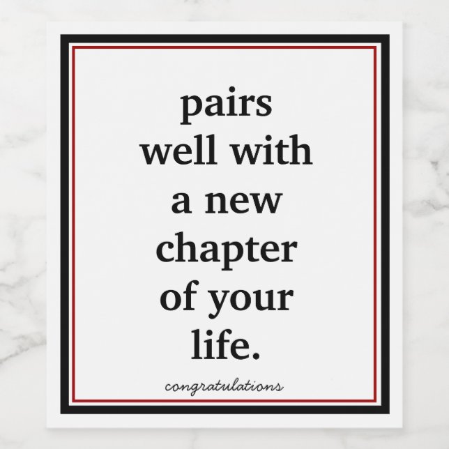 Étiquette de vin de retraite (Étiquettes simples)