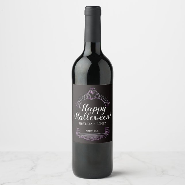 Étiquette de vin de Tombstone Halloween (Devant)