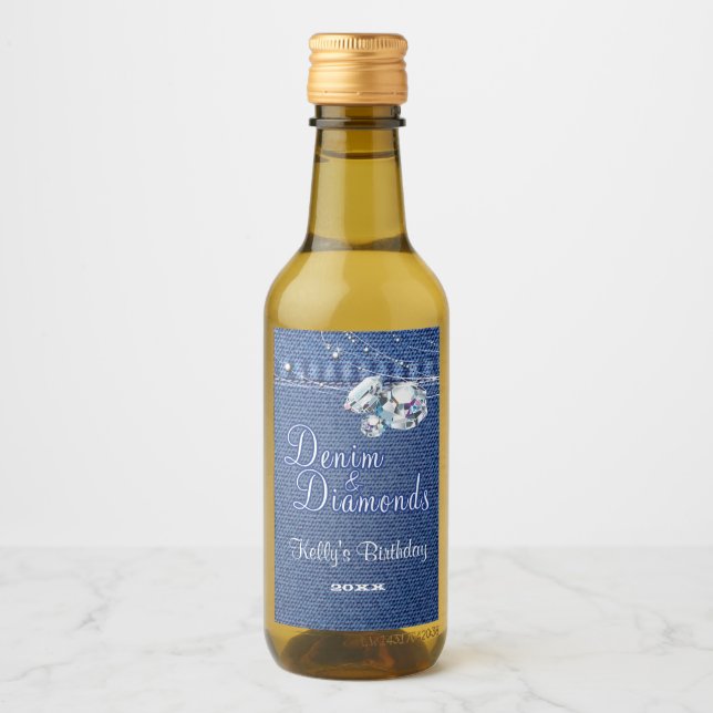 Étiquette de vin Denim et Diamonds (Devant)