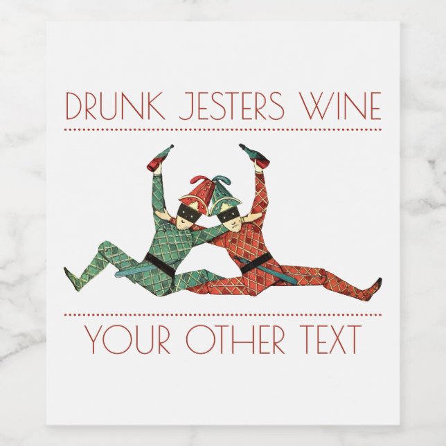 Étiquette de vin Drunk Jesters (Étiquettes simples)