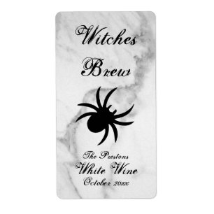 Étiquette de vin en marbre noir Spider Classy