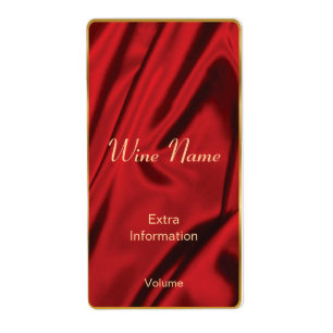 Étiquette de vin en soie rouge