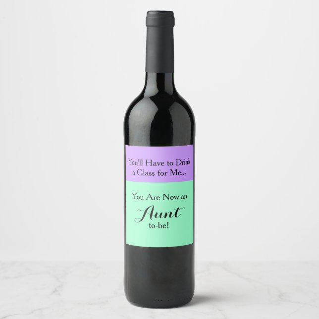 Étiquette de vin Faire-part de grossesse - Tante à (Devant)