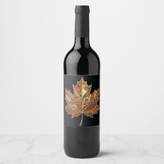 Étiquette de vin FEUILLE D'ÉRABLE : Autocollant po