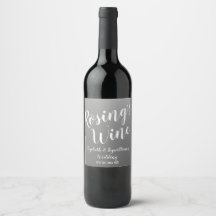 Étiquette de vin grise élégante