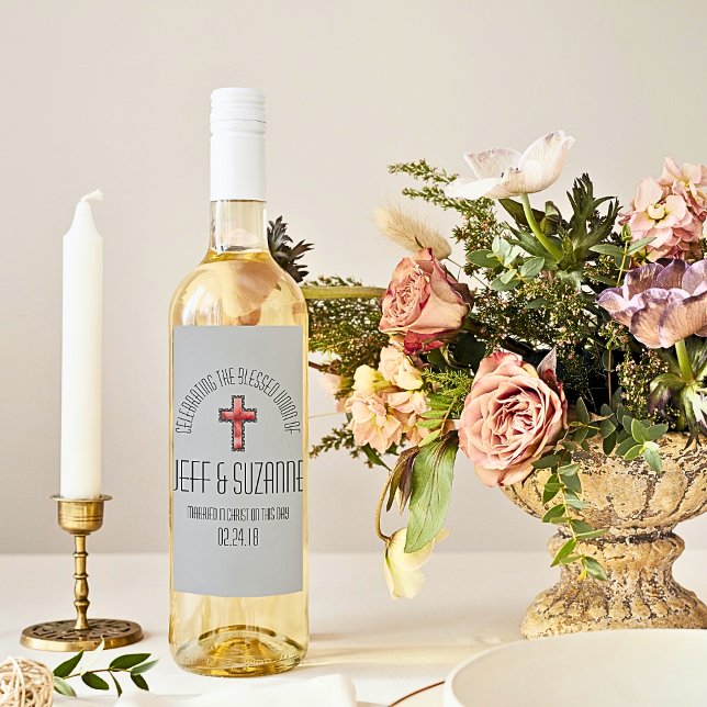 Étiquette de vin Mariage chrétien (Créateur téléchargé)