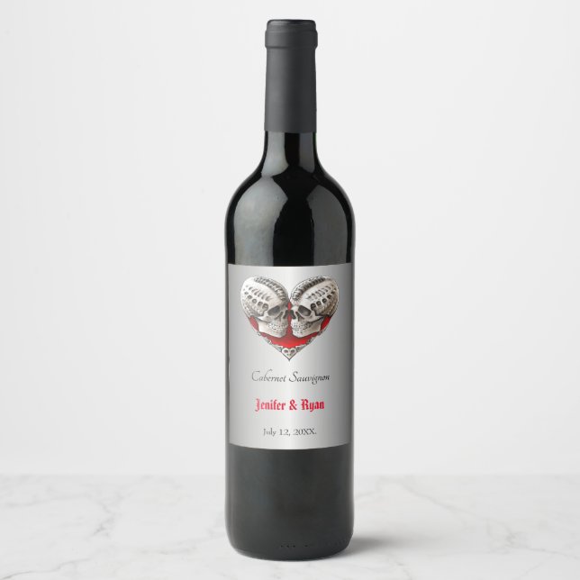 Étiquette de vin Mariage d'Halloween (Devant)