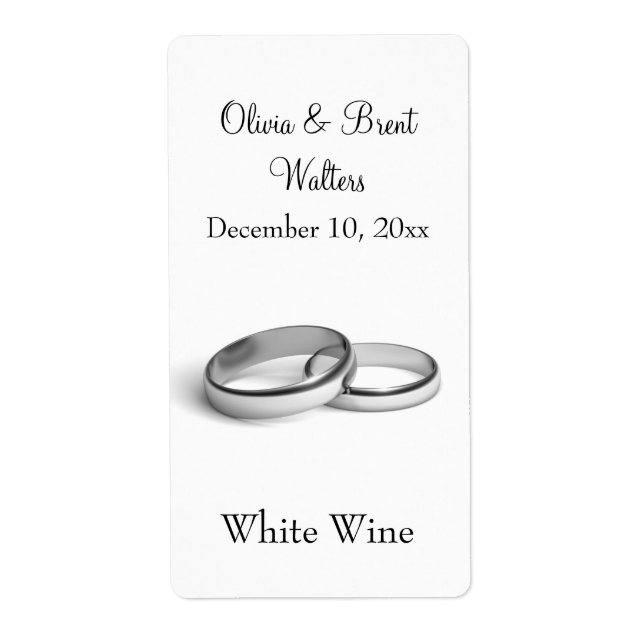 Étiquette de vin Mariage éternité (blanc) (Devant)