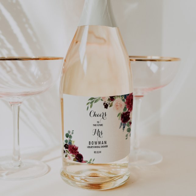 Étiquette de vin mousseux pour la Baby Shower rust (Créateur téléchargé)