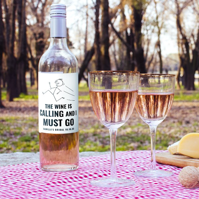 Étiquette de vin noir fun et tendance qui appelle (Créateur téléchargé)