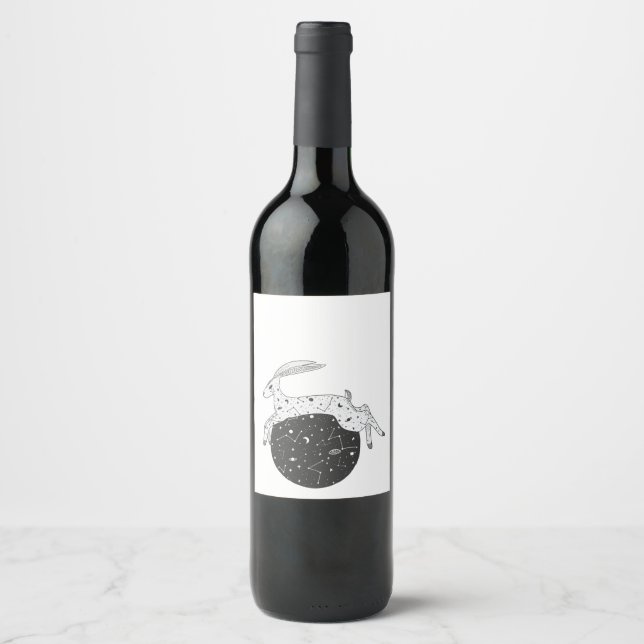 Étiquette de vin ou de boisson de lièvre (Devant)