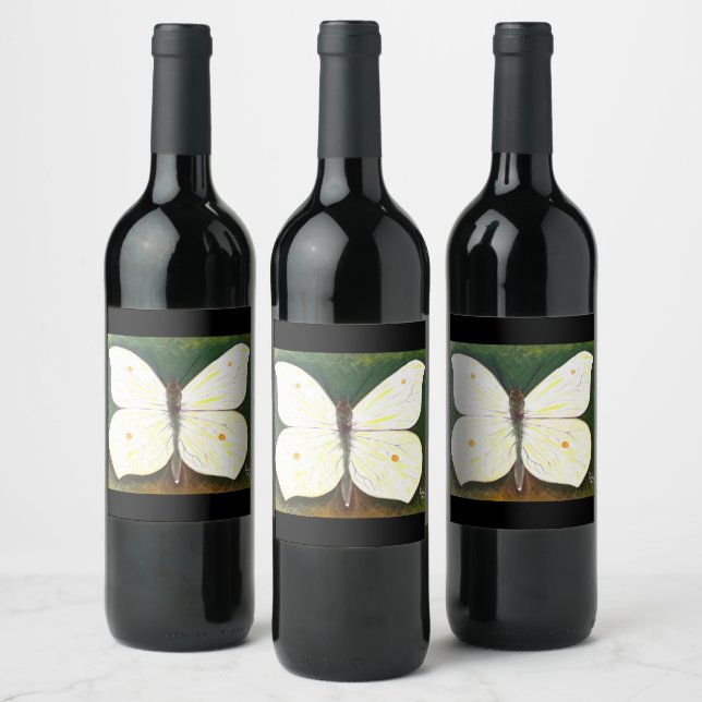 Étiquette de vin papillon (Bouteilles)